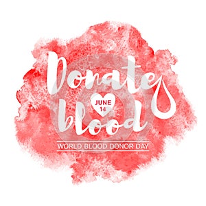World blood donor day watercolor vector illustration