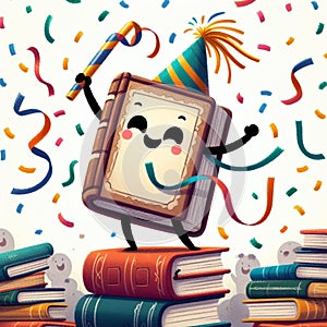 A world book day festive celebration with joyful book character photo