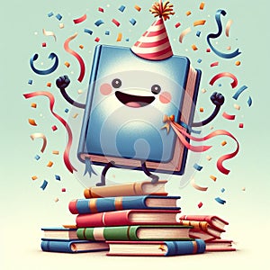 A world book day festive celebration with joyful character photo
