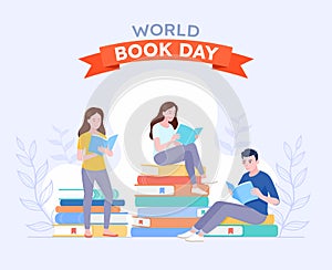 World book day illustration background