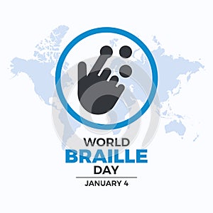 World Braille Day poster vector illustration