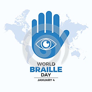 World Braille Day poster vector illustration