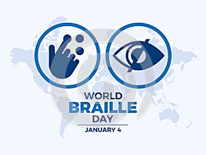 World Braille Day poster vector illustration