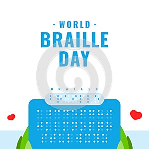 World Braille Day Vector Design Illustration