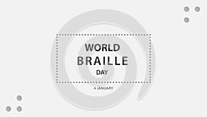 World Braille Day. Vector illustration background