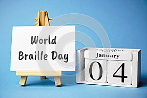 World Braille Day of winter month calendar january