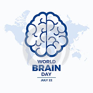 World Brain Day poster with abstract brain symbol vector illustration