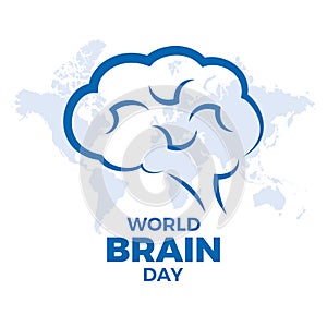 World Brain Day poster with abstract brain symbol vector illustration