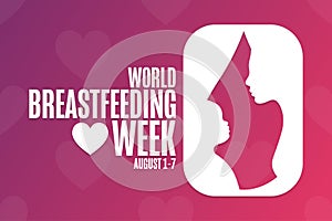 World Breastfeeding Week. August 1-7. Holiday concept. Template for background, banner, card, poster with text