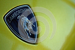 Lamborghini bull Logo on car hood