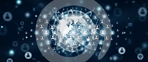 World business connection, People connection and Network connection concept