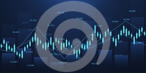 World business graph or stock market chart or forex trading graph in graphic concept. Financial investment or business