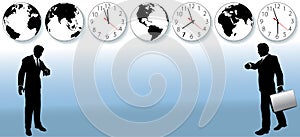 World Business People Time Zone Travel Clock