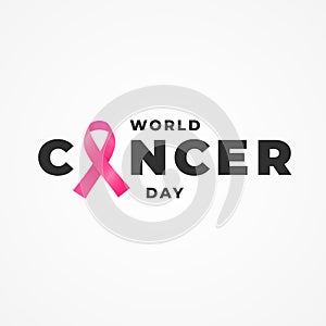 World Cancer Day banner. February 4 is day when all people unite against the oncology