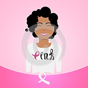 World Cancer Day Breast Disease Awareness Prevention Poster Happy Smiling Female On Greeting Card