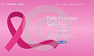 World cancer day landing page template