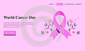 World cancer day landing page template