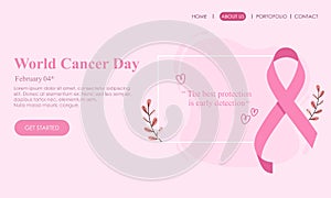 World cancer day landing page template