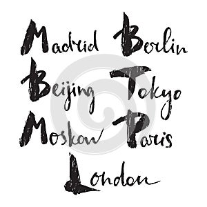 World capitals lettering
