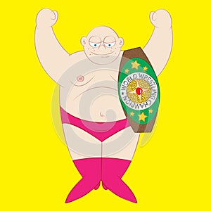 World champion wrestler with championship belt