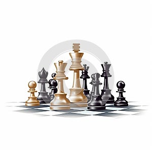 July 20. International Chess Day. Image of black and white chess pieces on a chessboard. World Chess Day.