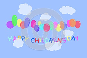 World children`s day card illustration