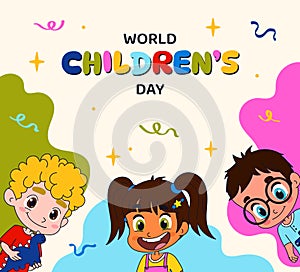 World childrens day vector poster