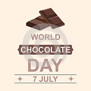 World Chocolate day background with chocolate blocks