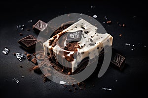 World Chocolate Day. Sweet and tasty snack, dark and white chocolate, candy bar, banner card. Candy Sweetly Creative and