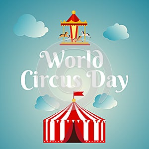 World Circus Day Background Vector Illustration
