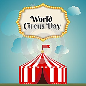 World Circus Day Background Vector Illustration