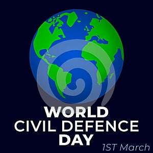 World civil defense day on 1st march vector illustration