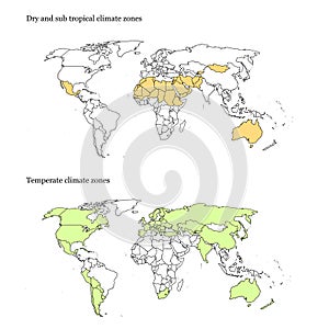 World climate zones map