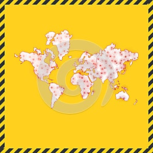 The World closed - virus danger sign.