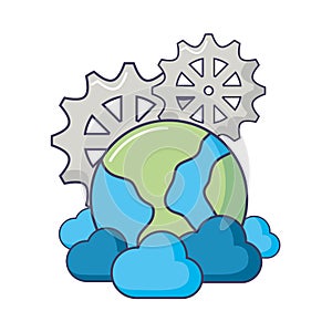 world cloud computing gears storage data