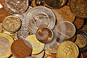 World coins assortment. Numismatic Collection.