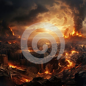 World collapse doomsday scene