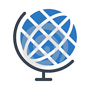 World glyph colour vector  icon