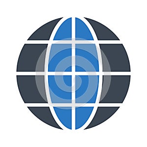 World glyph colour vector icon