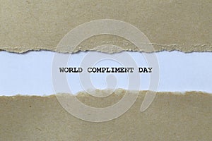 world compliment day on white paper photo