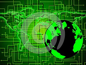 World Computer Represents Network Server And Communication