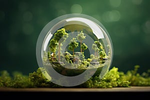 World with the concept of ESG ,green energy for world Created with Generative AI Technology