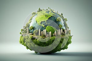 World with the concept of ESG ,green energy for world environment day Created with Generative AI Technology