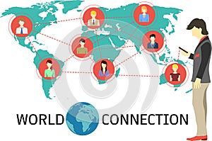 World connection via smartphone