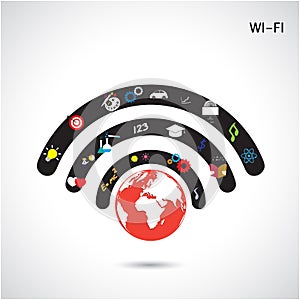 World connections network design,global internet concept,network earth icon.