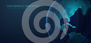 World connectivity structure analysis. Internet network and science, technology background vector. World tech connect