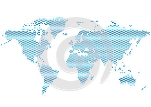 World Continents Map - Dots style illustration