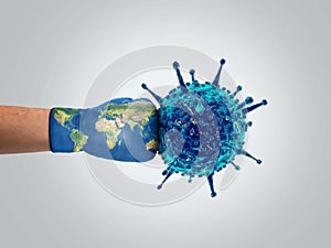 World Coronavirus / Corona virus attack concept. World /Earth fight against coronavirus. photo