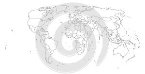 World countries blank map, isolated
