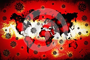 World crisis corona virus epidemic background illustration